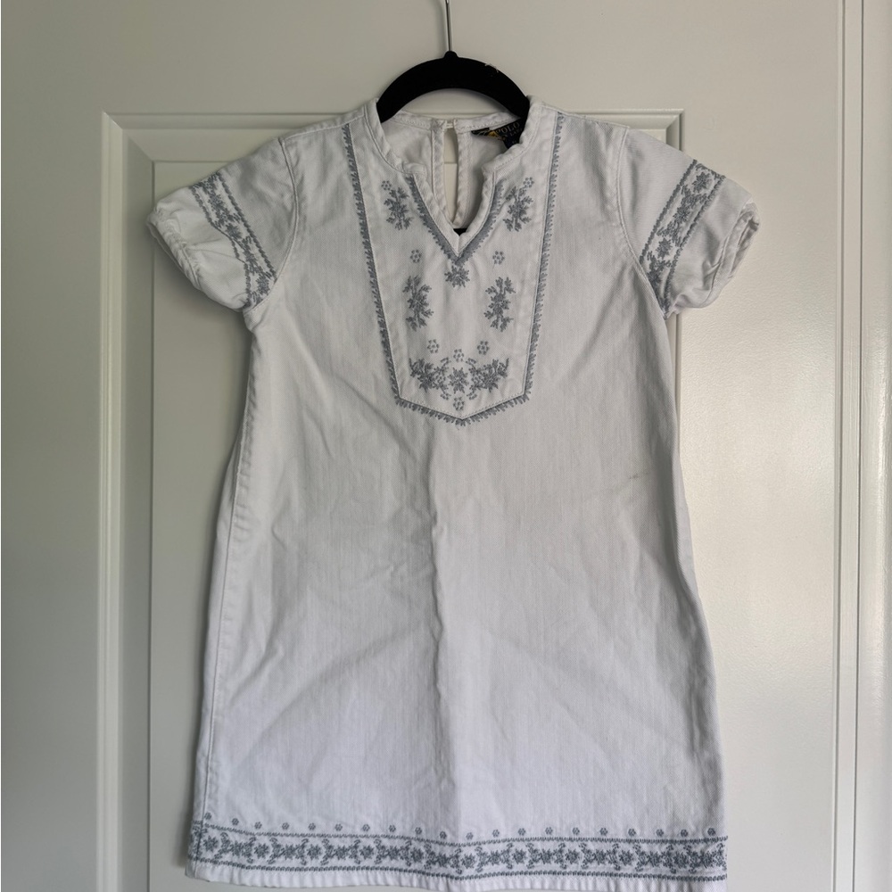 Polo Ralph Lauren White kid’s Dress with Embroidery